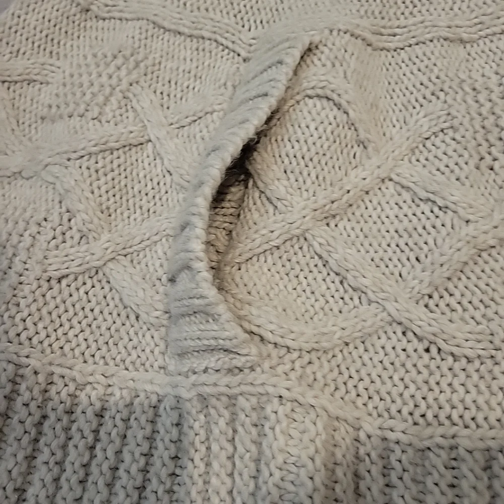 Gio Gio Poncho Sweater‎ Womens Small Medium Beige Knit Pullover Made In Italy